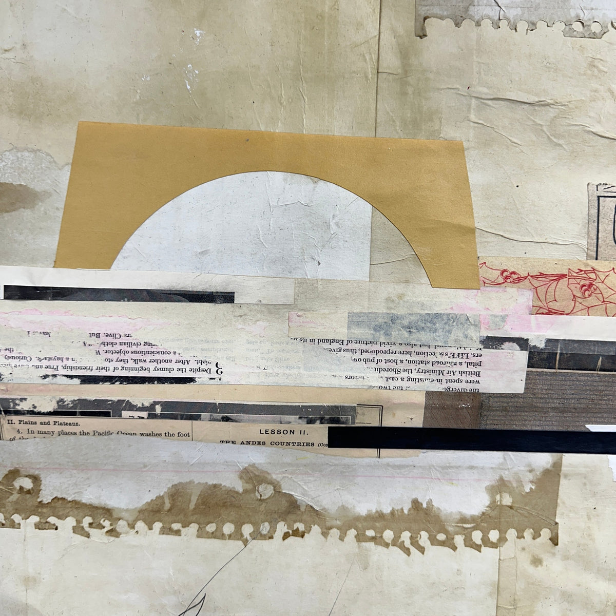 Original Mixed Media Modern Art Colllage Painting 18x24 "Quotennial" Signed
