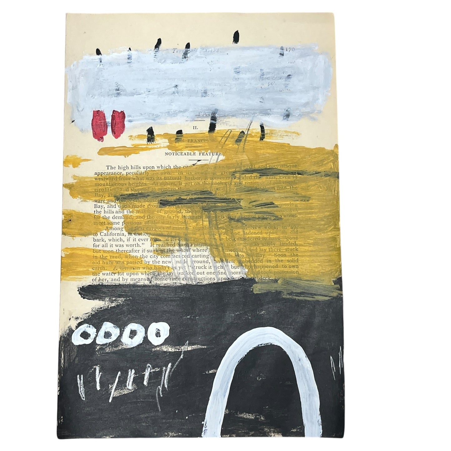 Original Abstract Modern Art Painting on Paper from 1875 Magazine #12 Signed