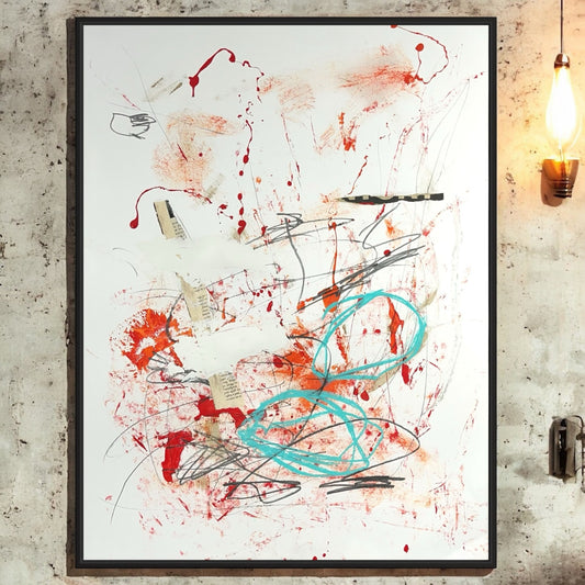 Original Mixed Media Abstract Modern Art Painting 18x24 "Natiform" Signed
