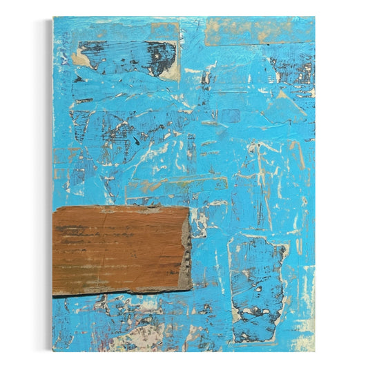 Original Mixed Media Abstract Art Collage Painting 9x12 "Chide"
