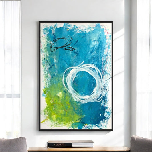 Original Mixed Media Abstract Modern Art Painting 24x36 "Physiologus" Signed