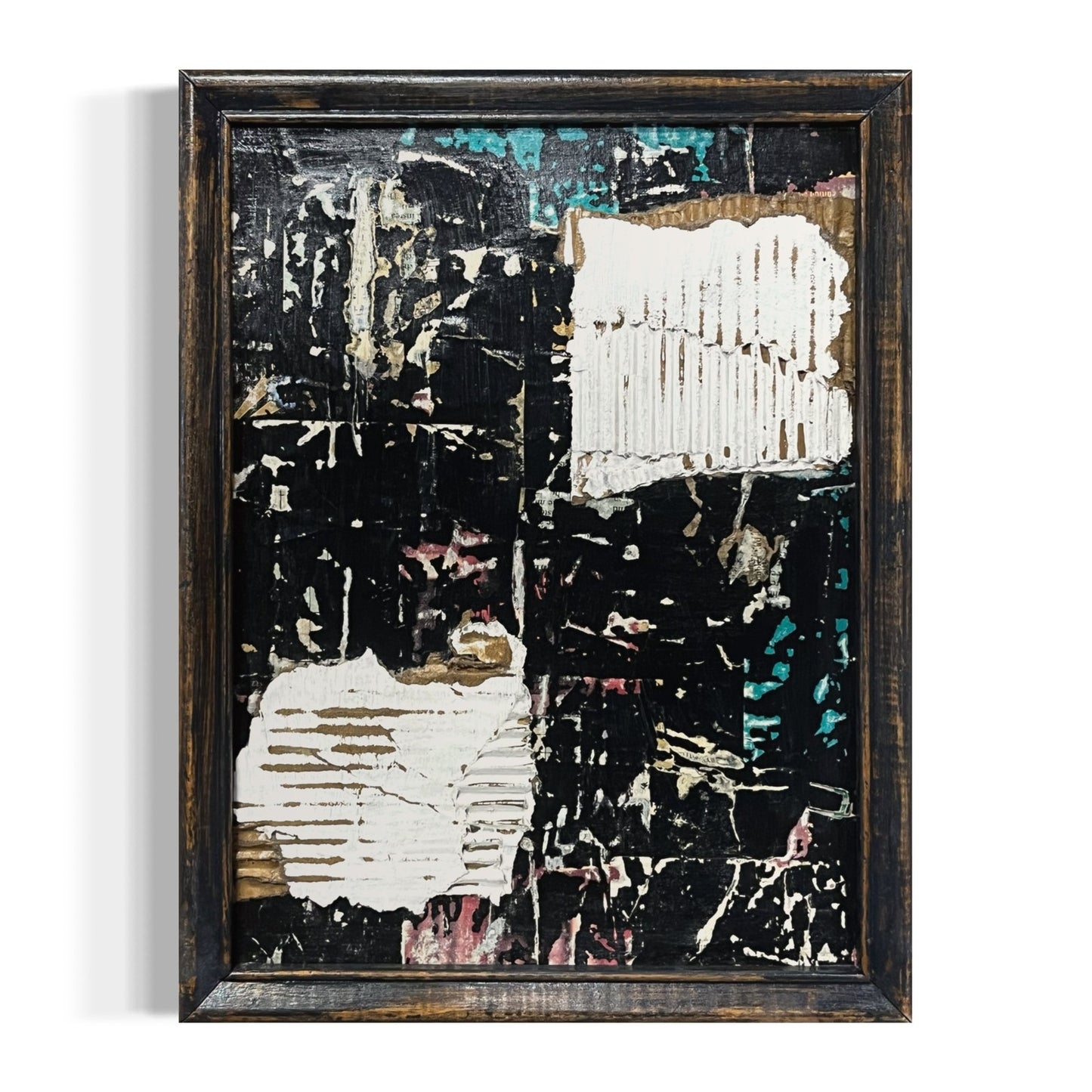 Original Framed Mixed Media Modern Art Collage Painting 10x13 "Unity"