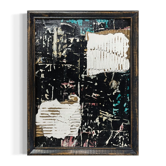 Original Framed Mixed Media Modern Art Collage Painting 10x13 "Unity"