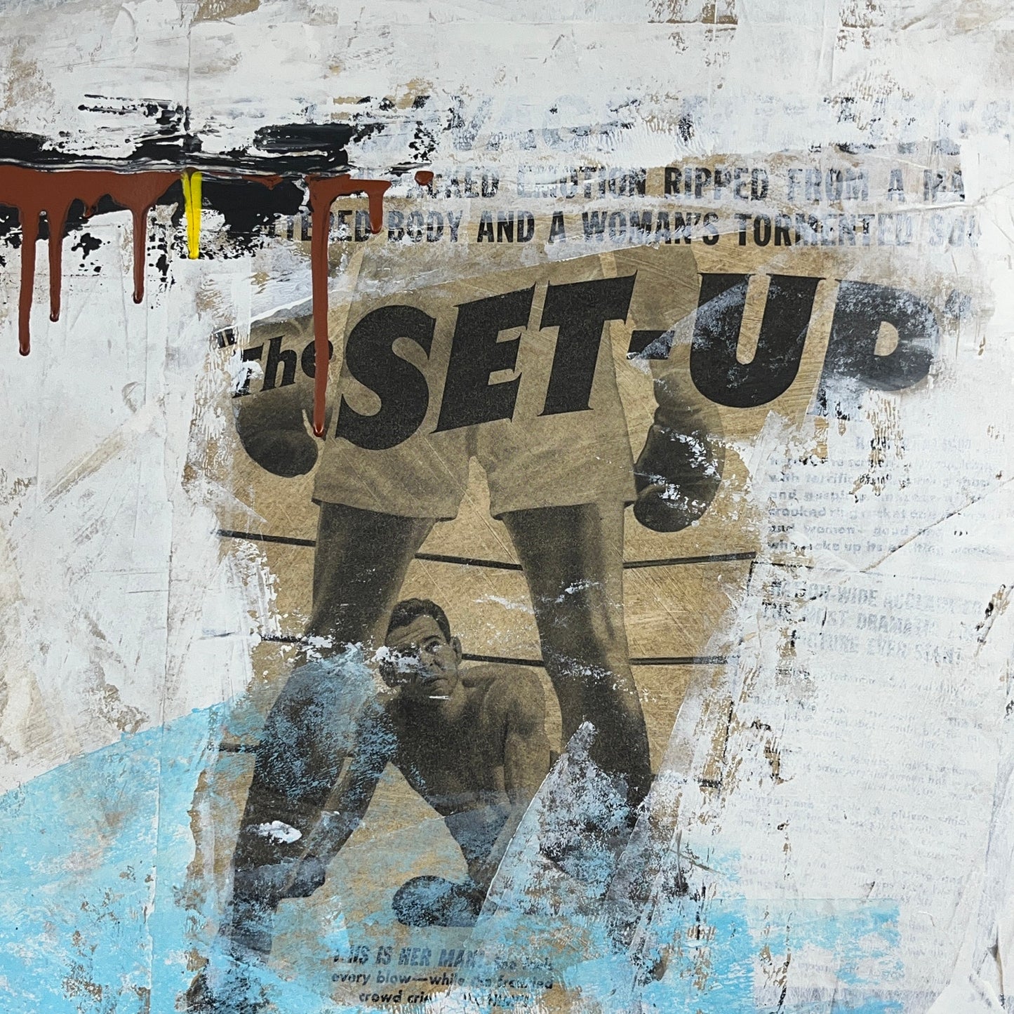 Original Mixed Media Abstract Modern Art Painting 18x24 "The Set Up" Signed