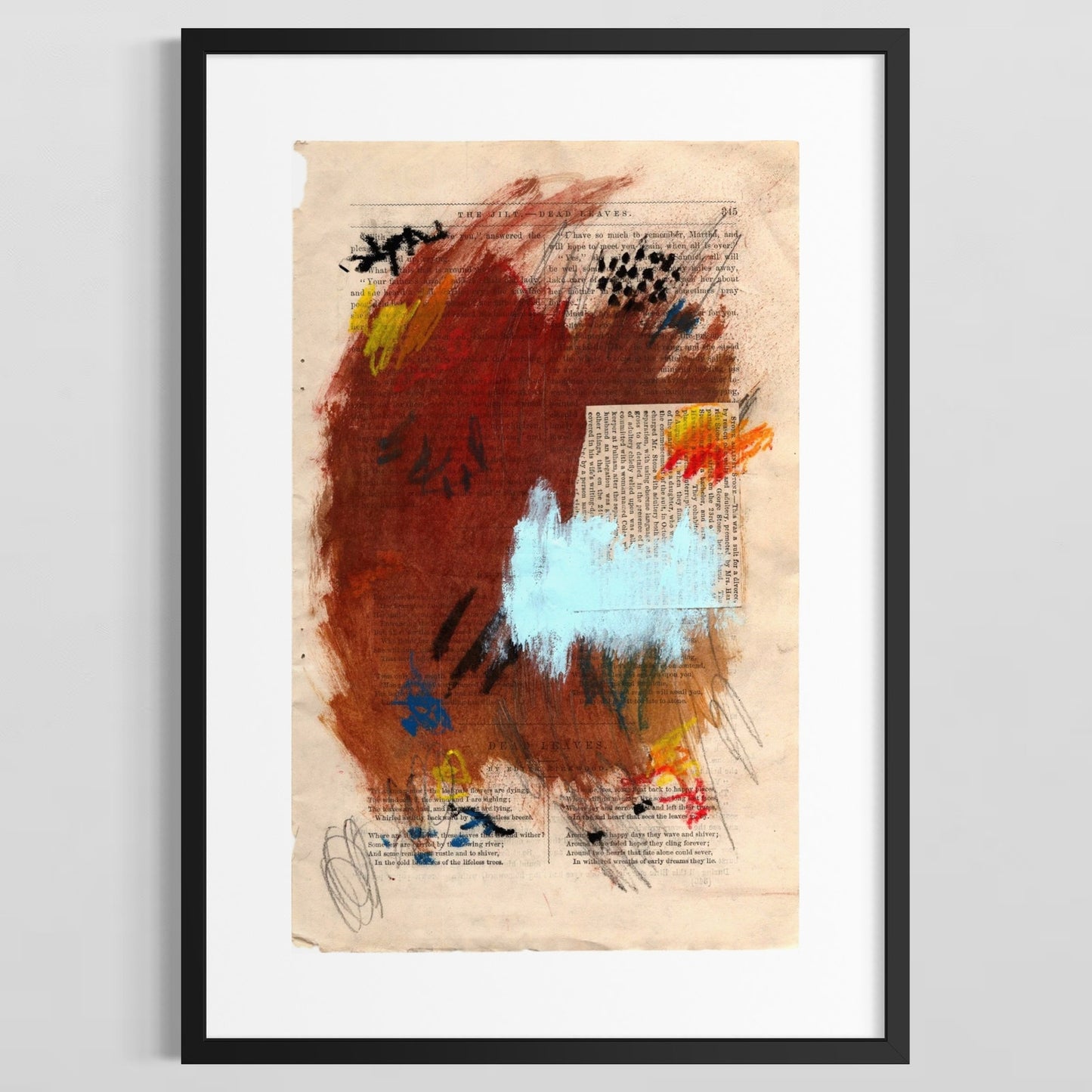 Original Abstract Modern Art Painting on Paper from 1878 Magazine #8 Signed