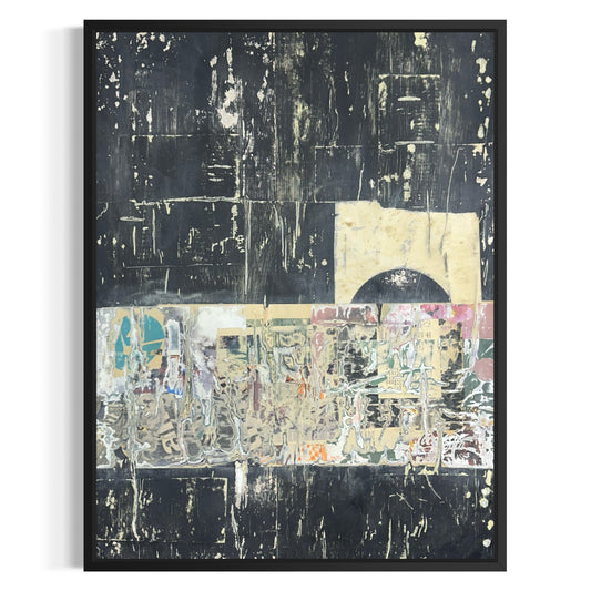 Original Mixed Media Modern Art Collage Painting 18x24 "Cosset" Signed