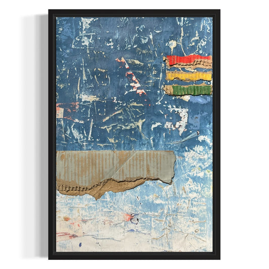 Original Framed Mixed Media Modern Art Collage Painting 12x18 "Supply"