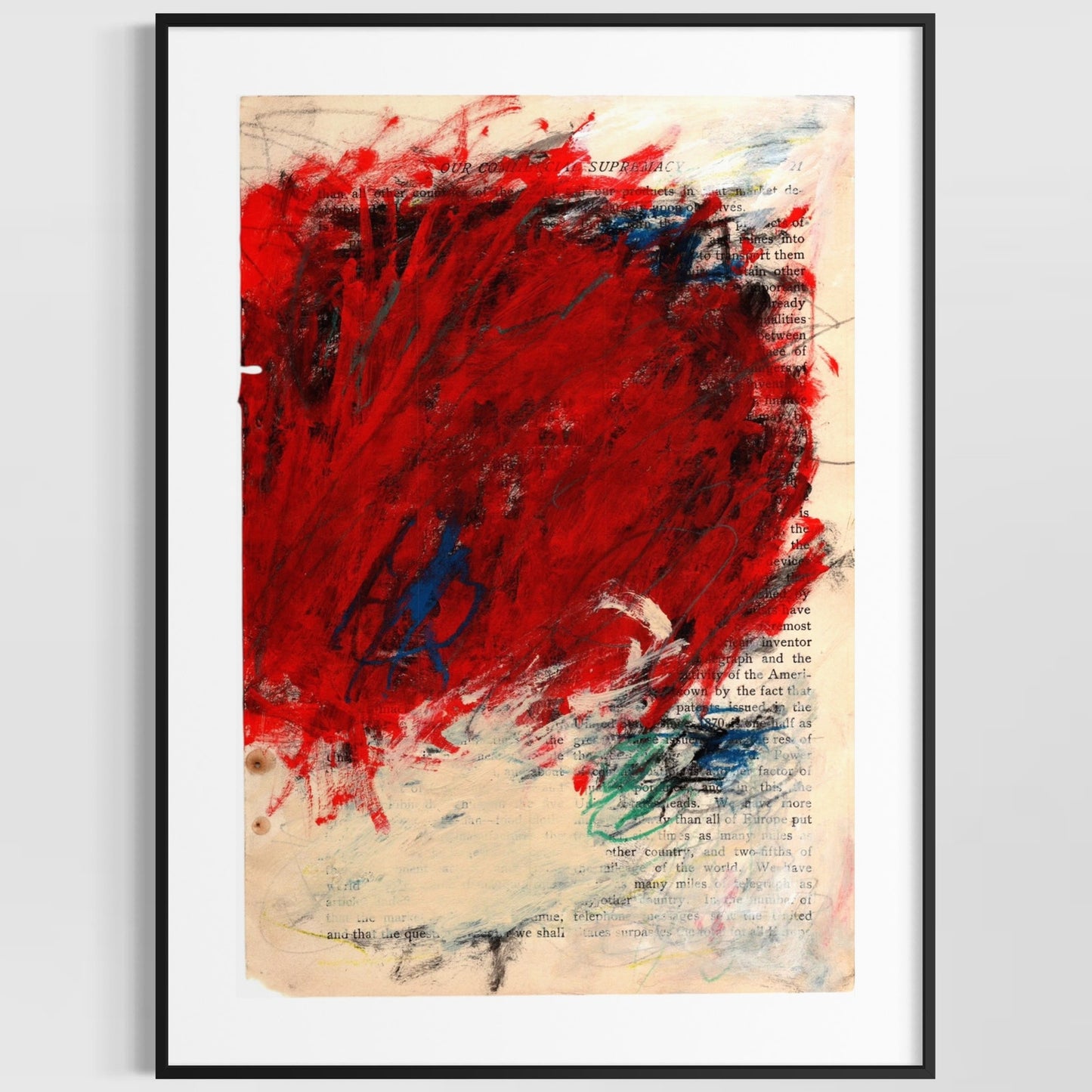 Original Abstract Modern Art Painting on Paper from 1902 Magazine #2 Signed
