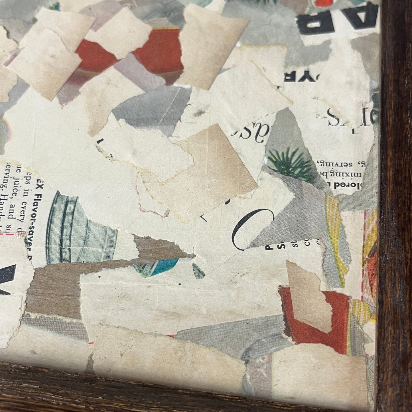 Original Framed Mixed Media Abstract Art Collage Painting 10x12 "1952 Pyrex Ad"
