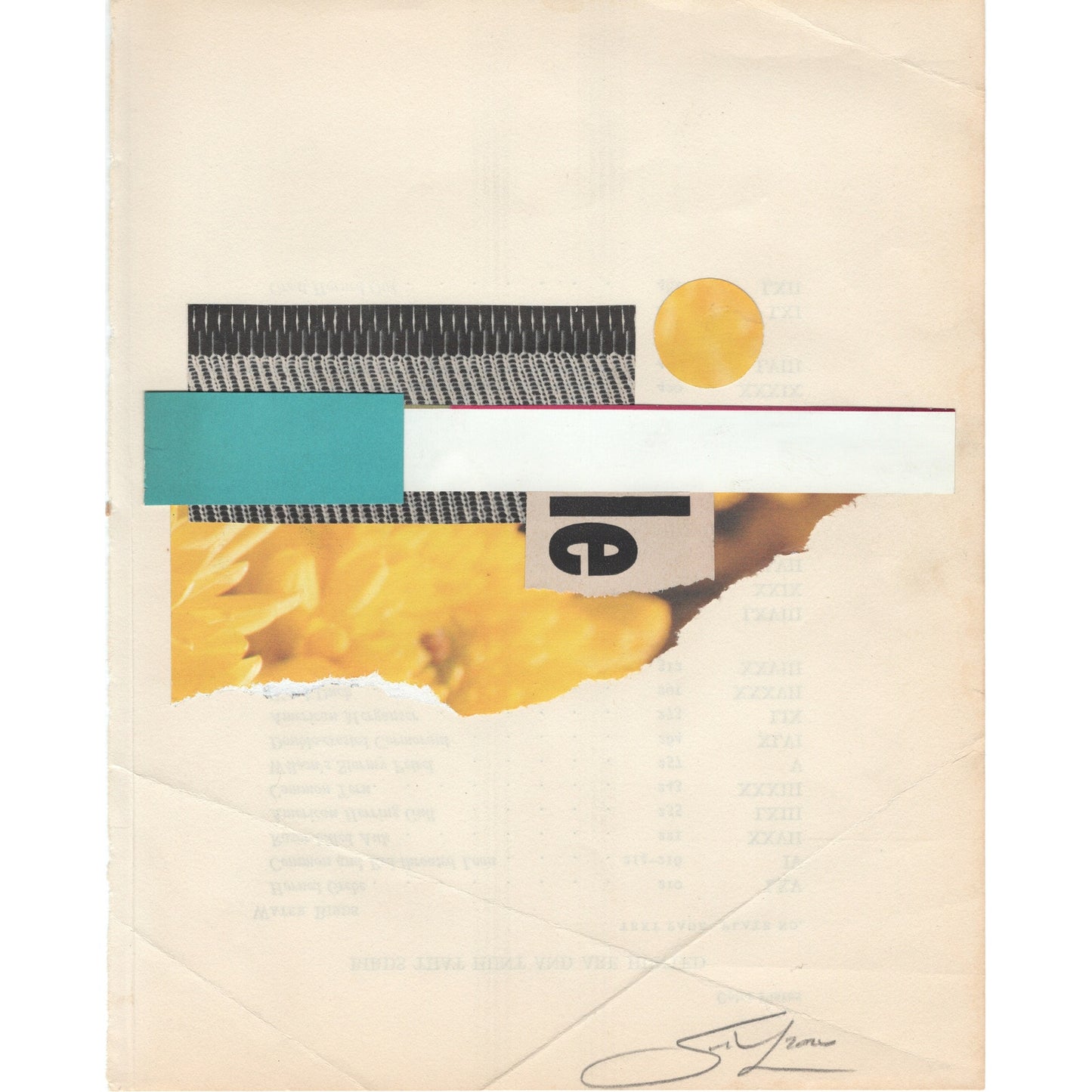 Original Mixed Media Modern Art Collage "Tomium" 8x10" Signed