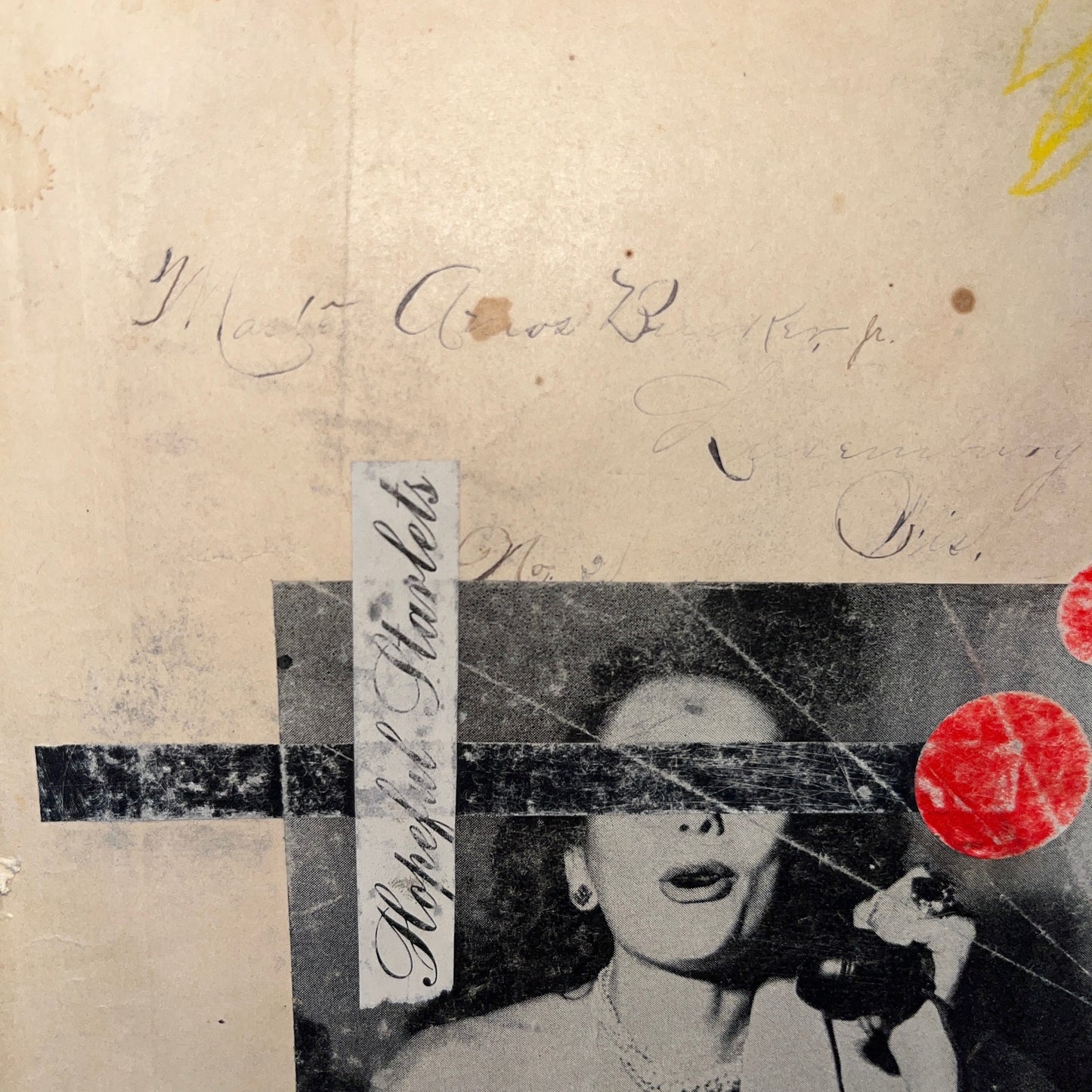 Original Mixed Media Modern Art Collage "Hopeful Starlets" 7.75x10.5" Signed