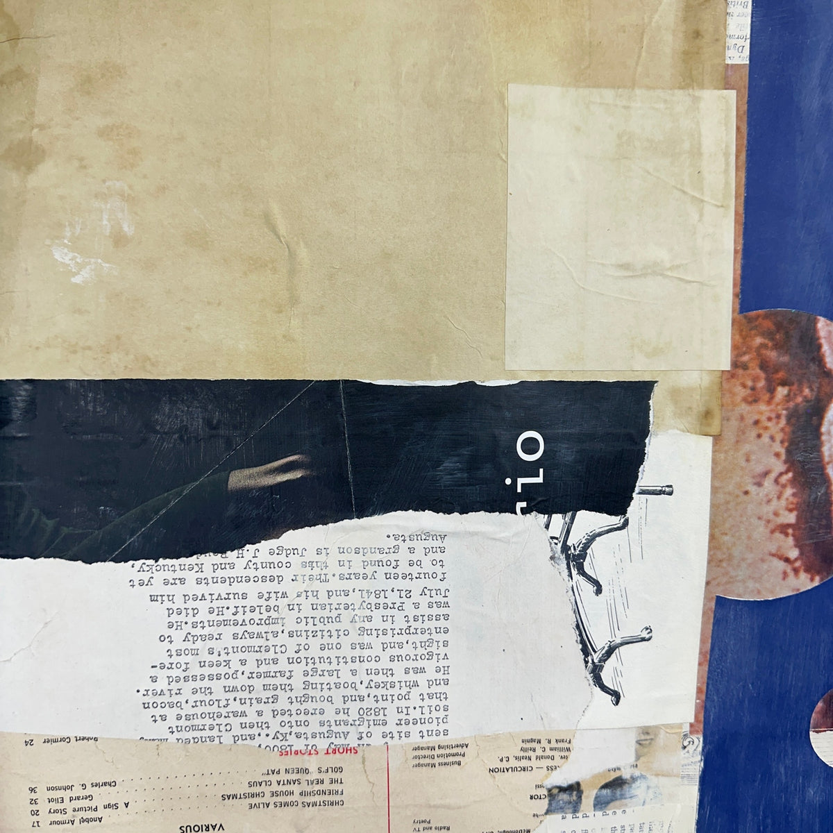 Original Mixed Media Modern Art Collage Painting 18x24 "Ecbatic" Signed