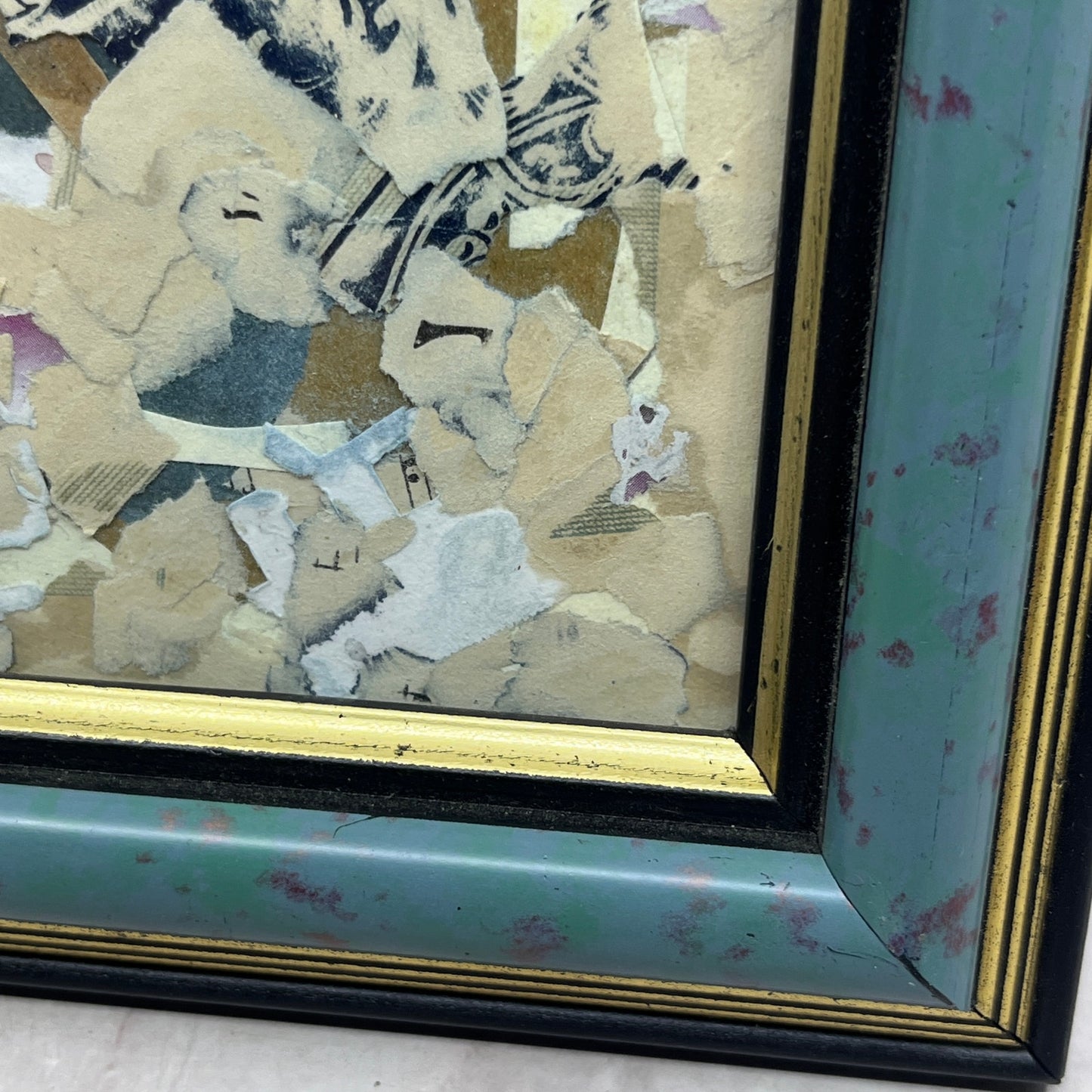 Original Framed Mixed Media Art Collage 5x7 "Periodic" TK3