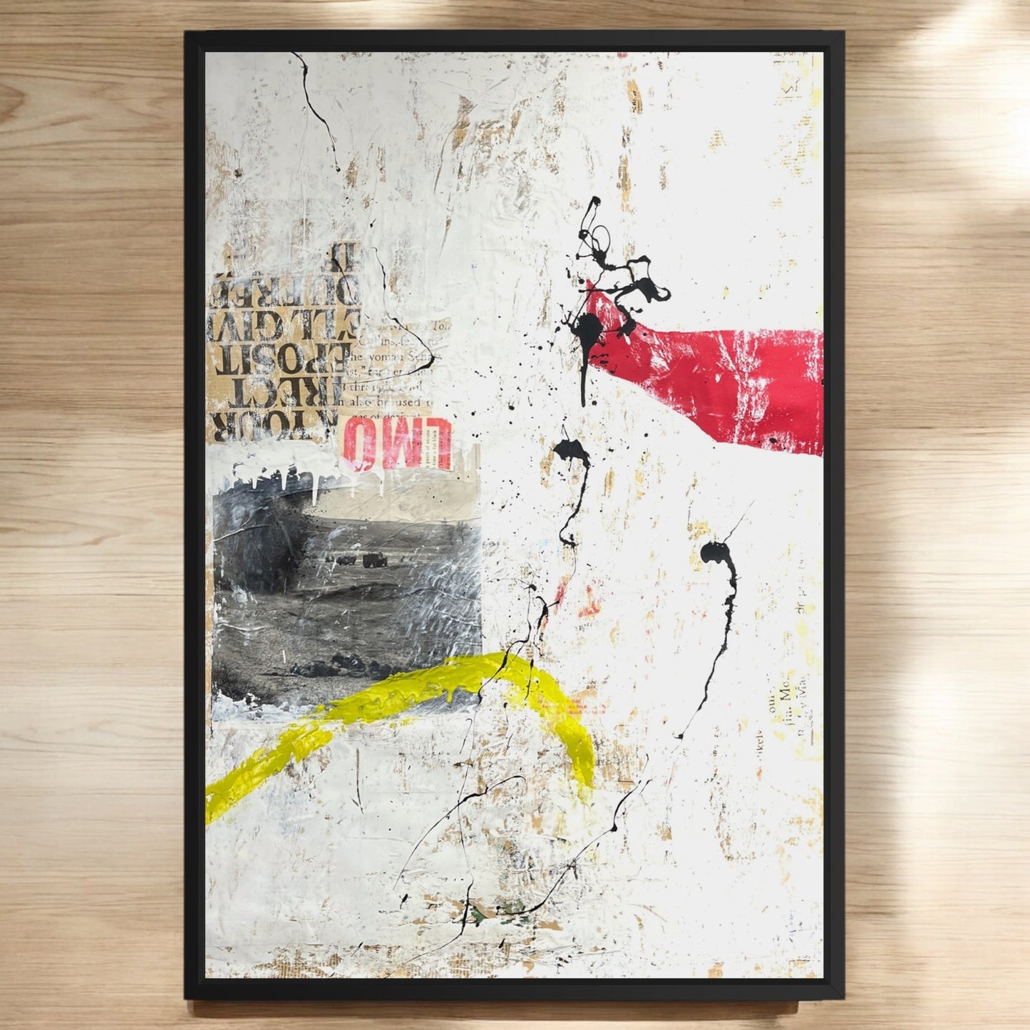Original Mixed Media Abstract Modern Art Painting 24x36 "Habromania" Signed