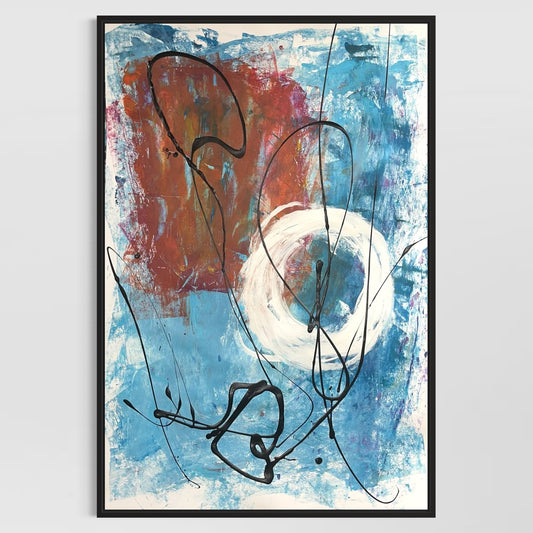 Original Mixed Media Abstract Modern Art Painting 24x36 "Fallibilism" Signed