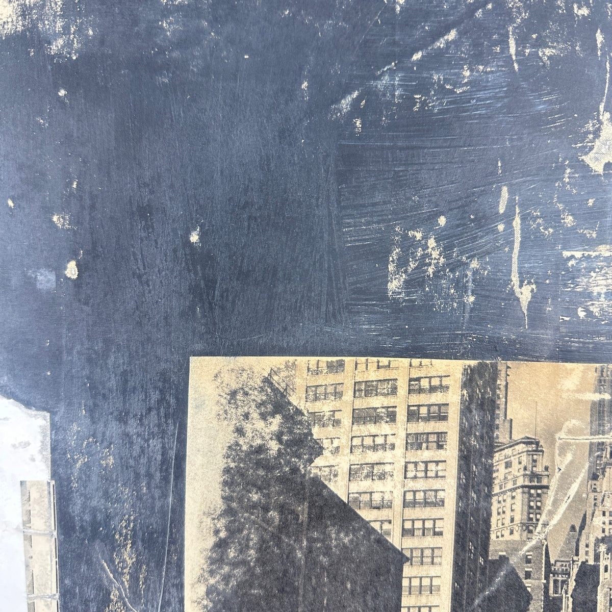 Original Mixed Media Modern Art Collage Painting 18x24 "Palladium" Signed