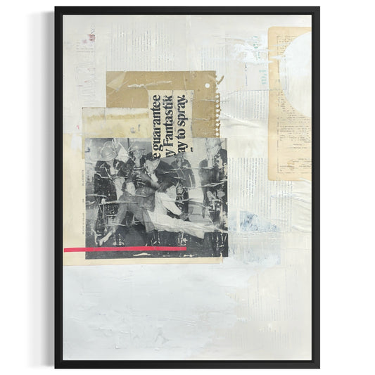 Original Mixed Media Modern Art Collage Painting 18x24 "Acapnotic" Signed