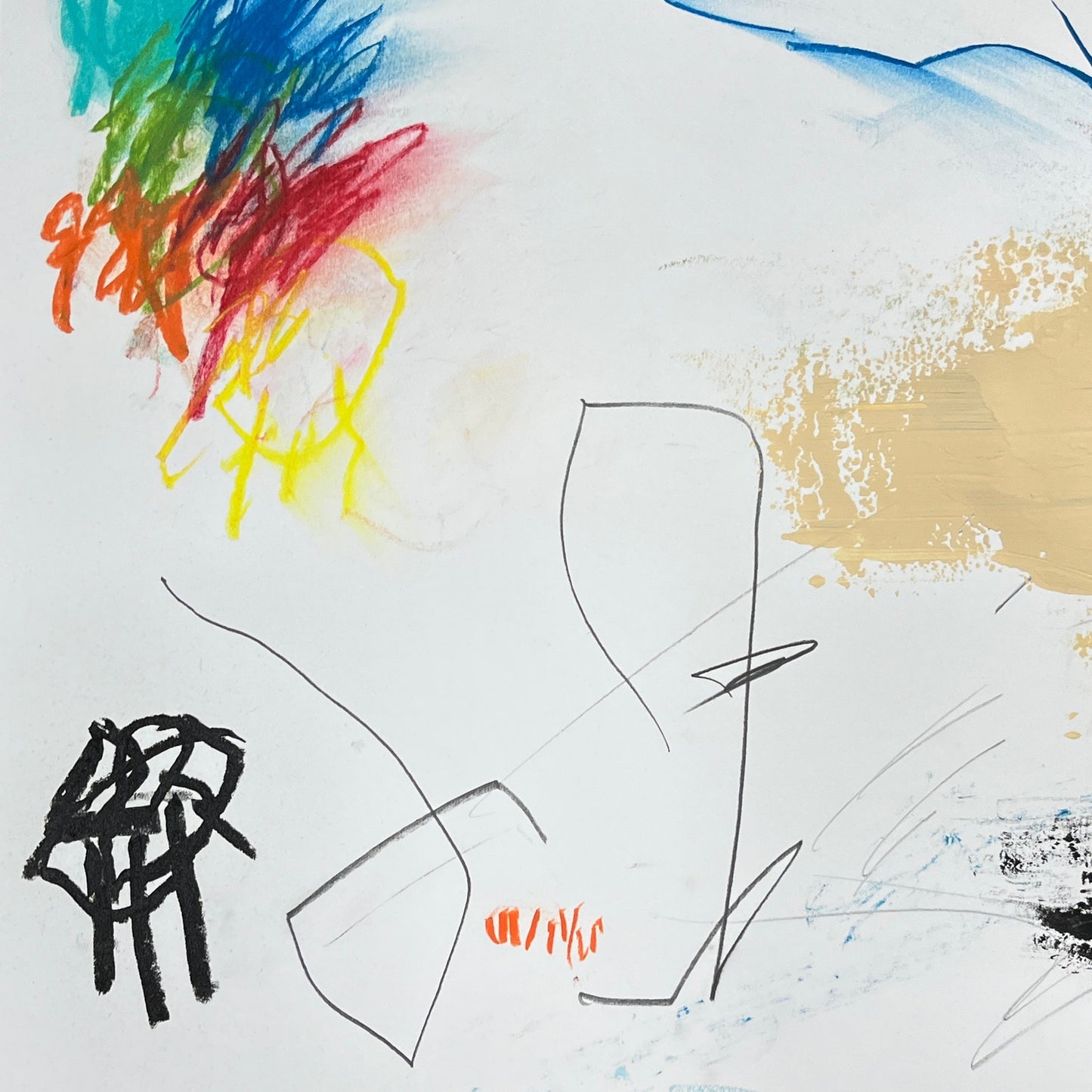 Original Mixed Media Abstract Modern Art Painting 18x24 "Buckram" Signed