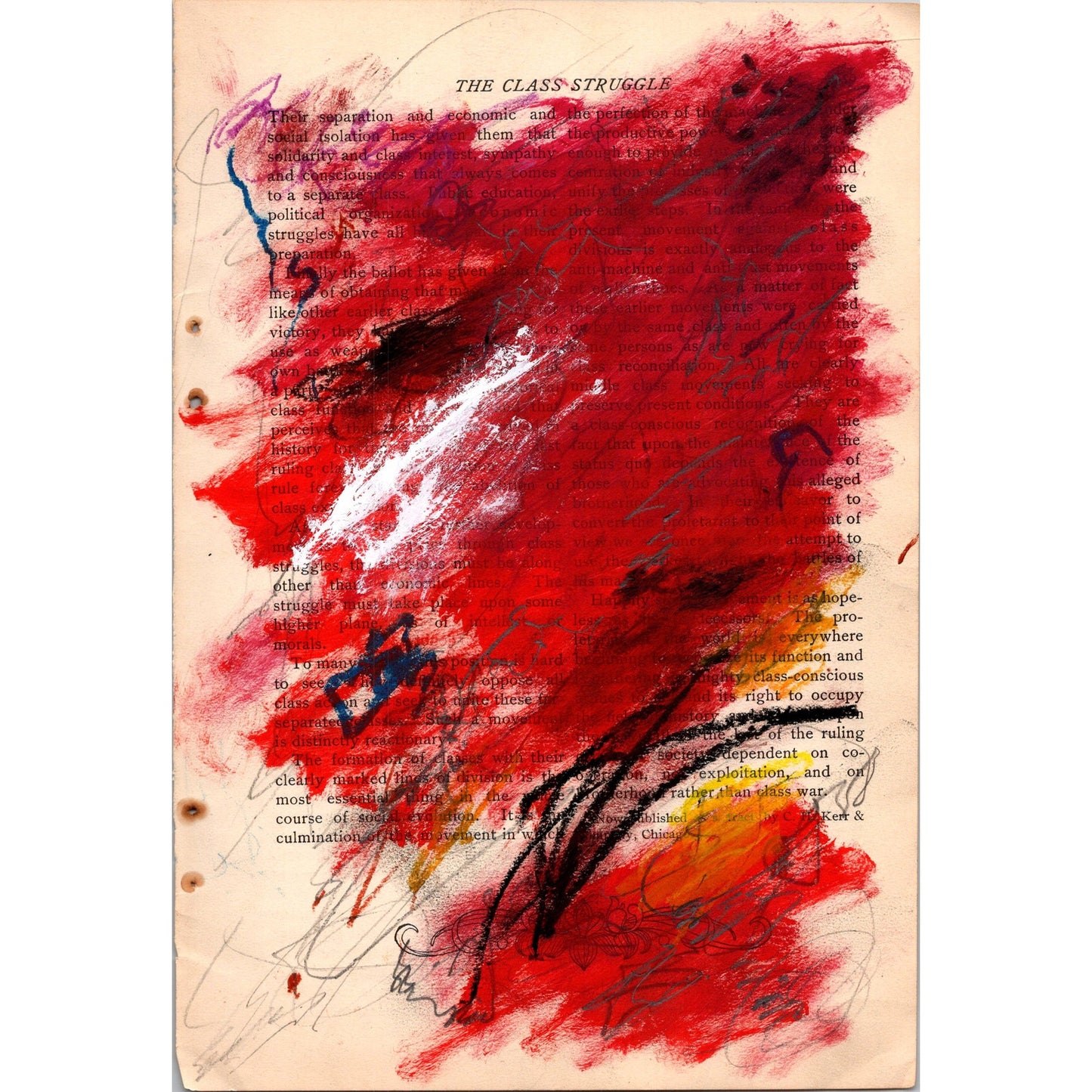 Original Abstract Modern Art Painting on Paper from 1902 Magazine #13 Signed
