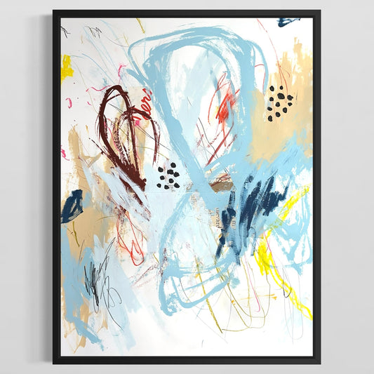 Original Mixed Media Abstract Modern Art Painting 18x24 "Excursive" Signed