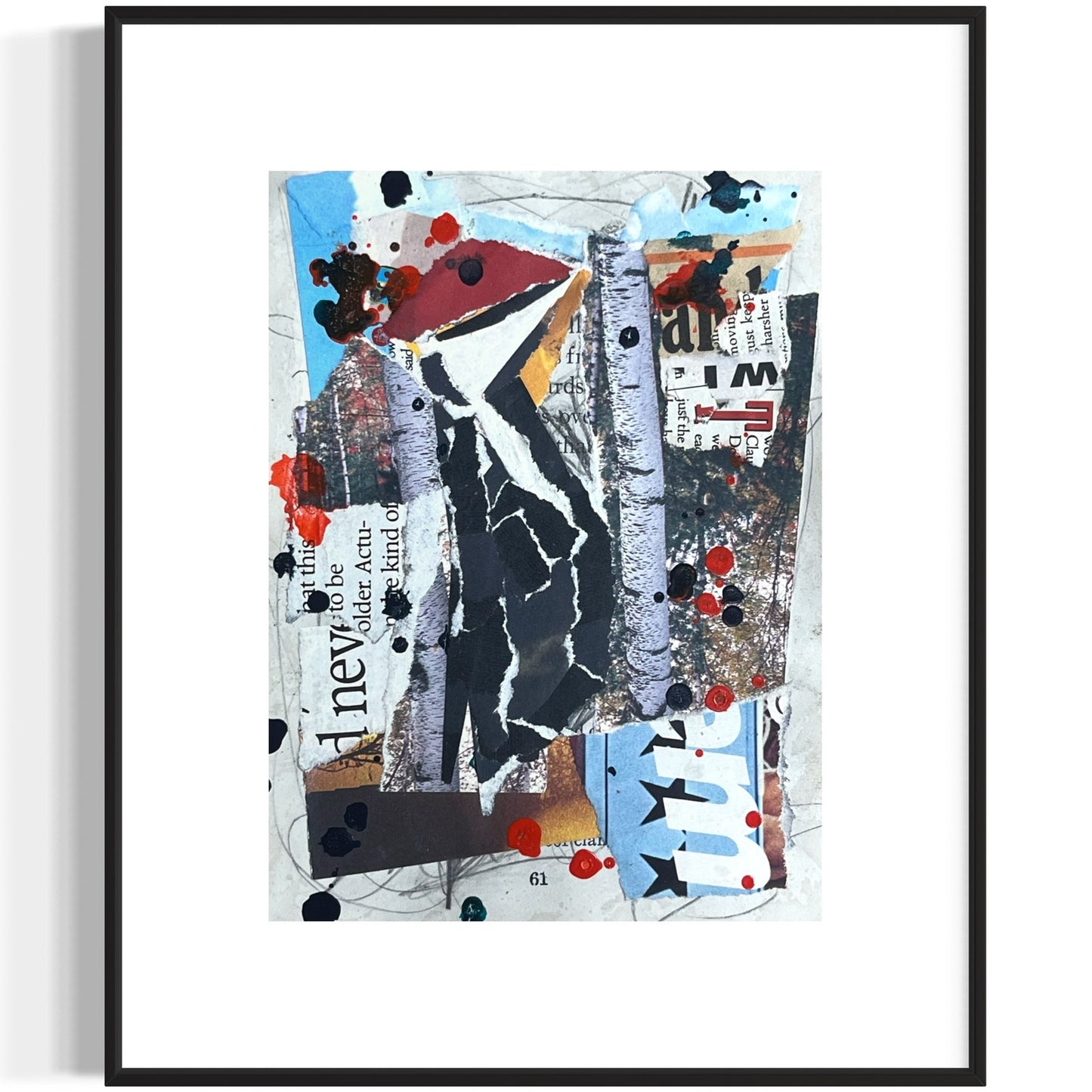 Original Abstract Modern Art Bird Painting "Red-Headed Woodpecker" Signed