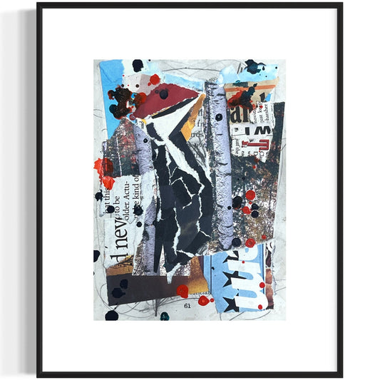 Original Abstract Modern Art Bird Painting "Red-Headed Woodpecker" Signed