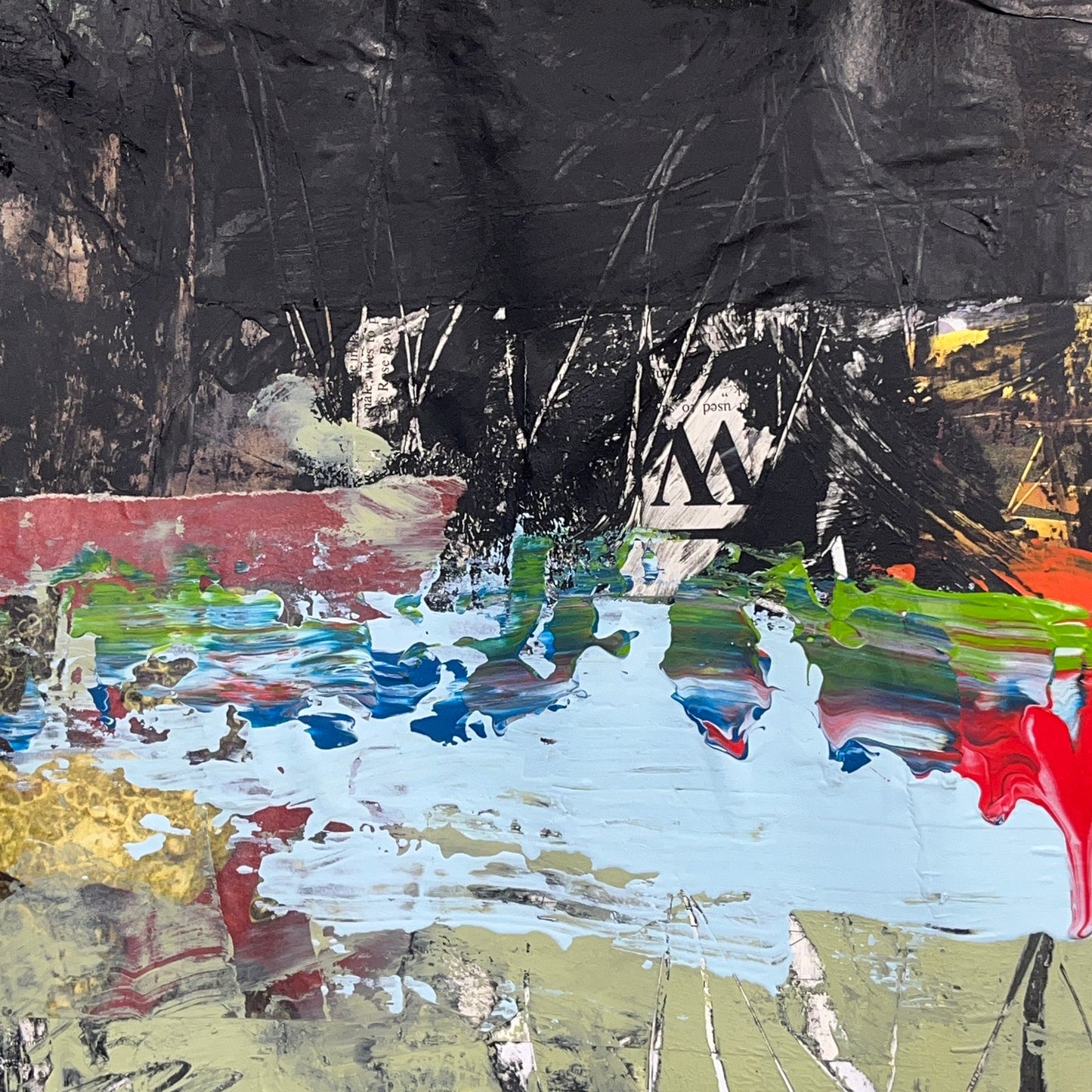 Original Mixed Media Abstract Modern Art Painting 18x24 "Ptarmic" Signed