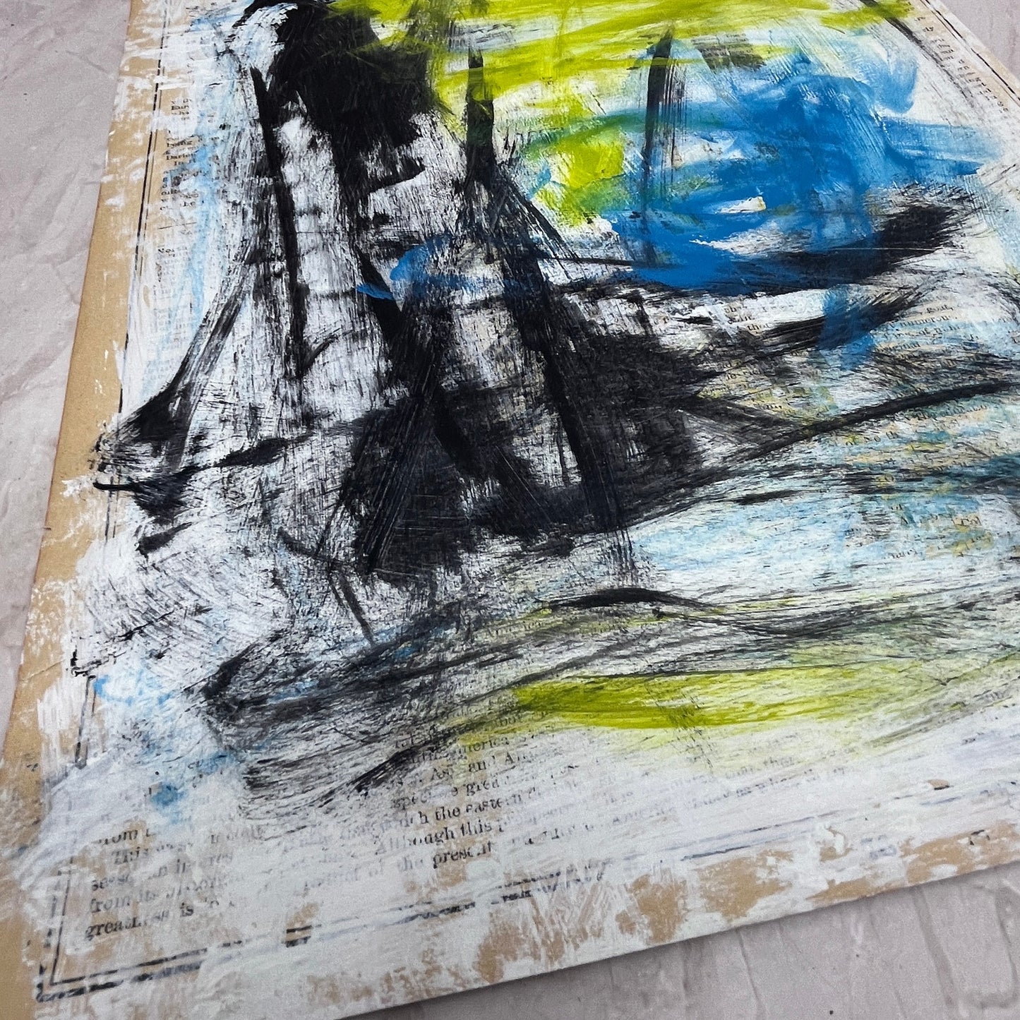 Original Mixed Media Abstract Art Painting "History of the Earth II"