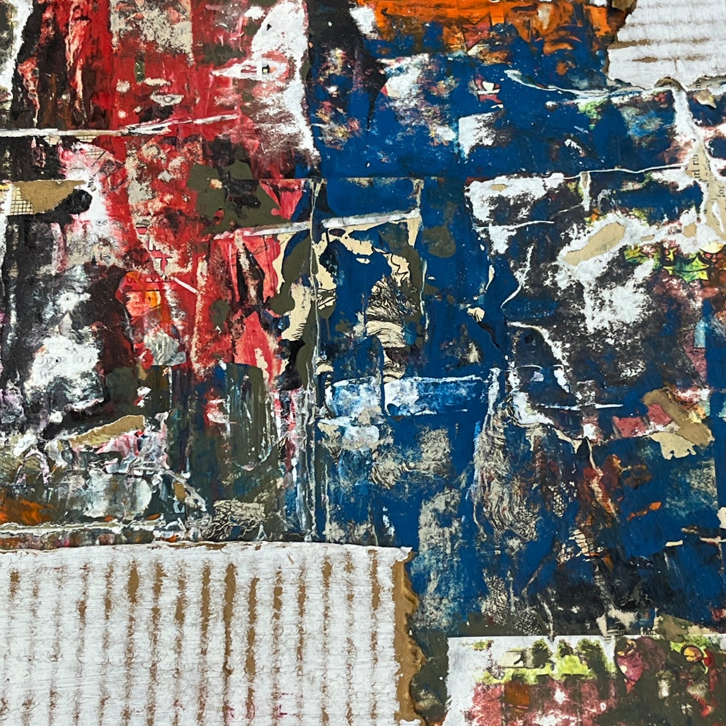 Original Framed Minimalist Modern Art Collage Painting 12x18 "lappet"