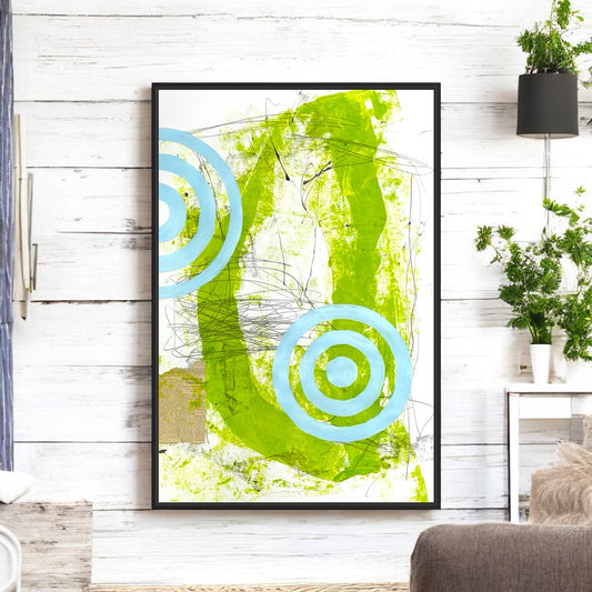 Original Mixed Media Abstract Modern Art Painting 24x36 "Third Slump" Signed