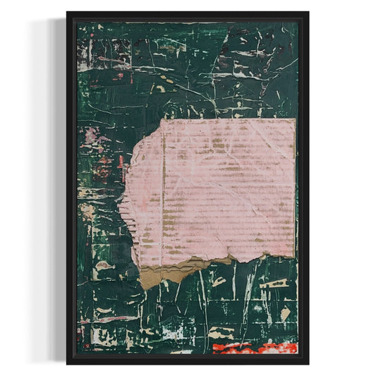 Original Framed Mixed Media Modern Art Collage Painting 12x18 "Lily"