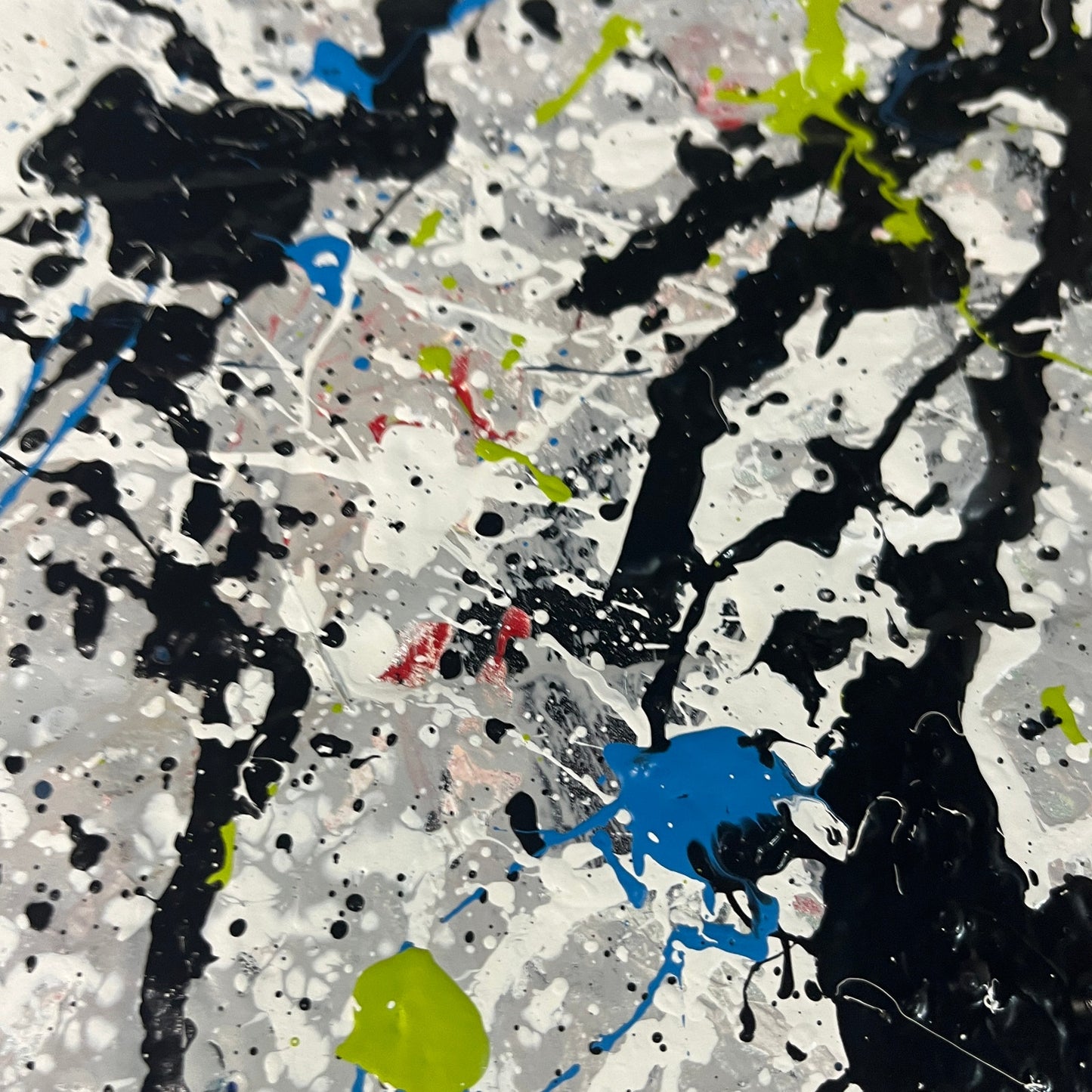 Original Huge Abstract Art Painting 48x48" 4ft On Faux Brick “Acid Rhythm”