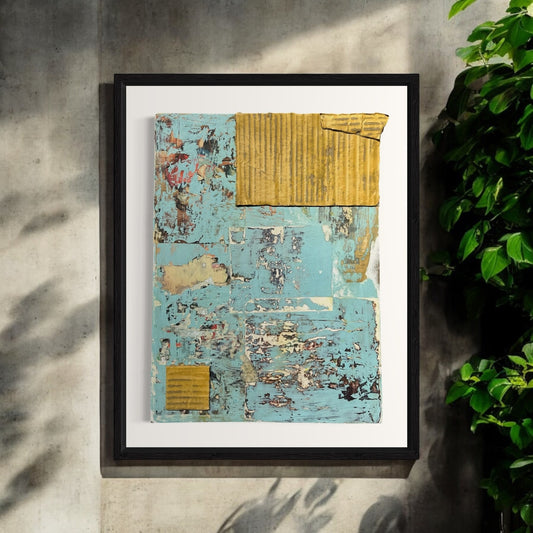 Original Mixed Media Abstract Art Collage Painting 11x14 "Decade"
