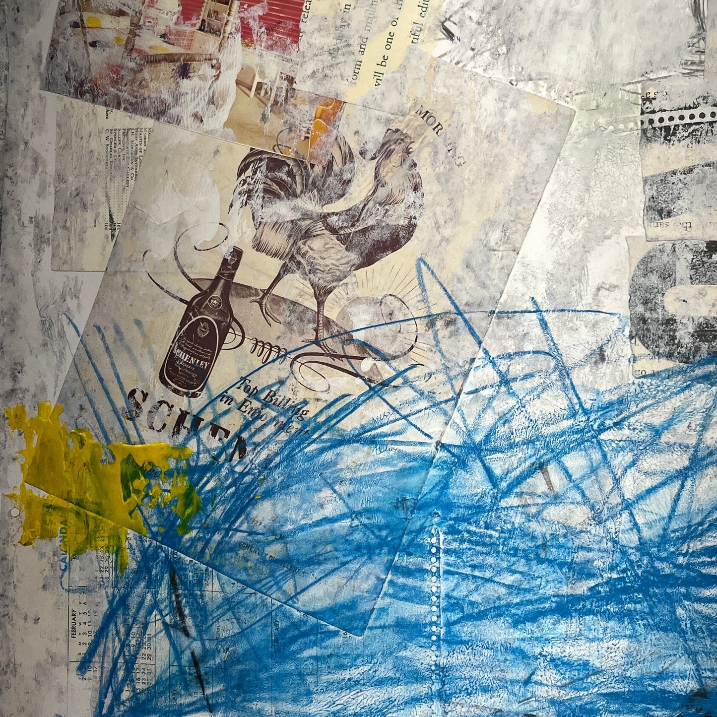 Original Mixed Media Abstract Modern Art Painting 18x24 "Tropism" Signed