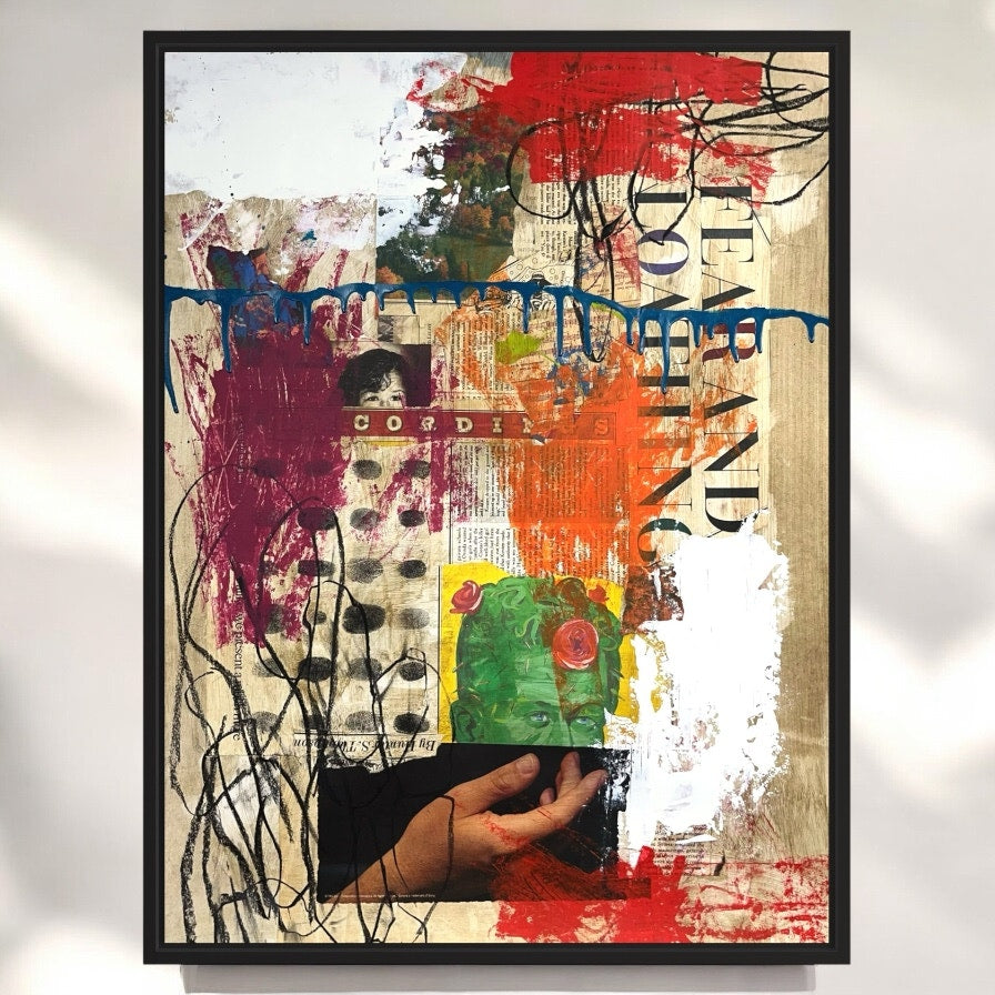 Original Mixed Media Modern Art Painting 18x24 "Fear and Loathing" Signed