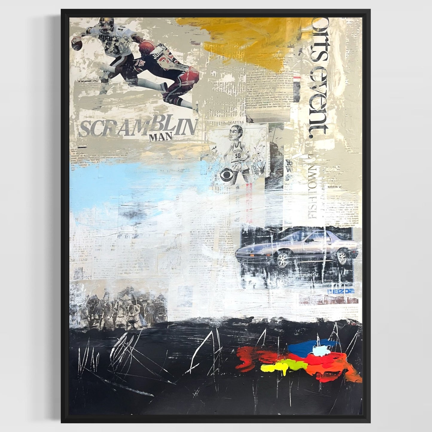 Original Mixed Media Abstract Modern Art Painting 18x24 "Binarchy" Signed