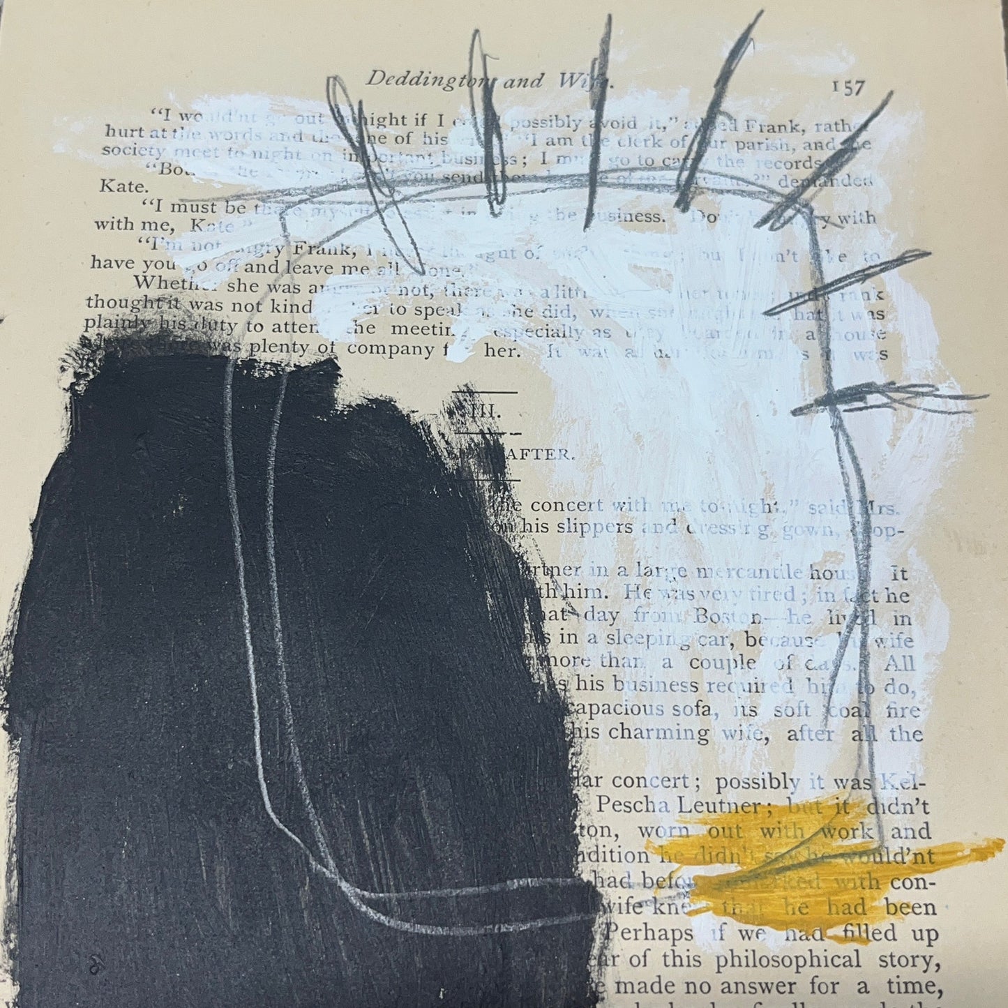 Original Abstract Modern Art Painting on Paper from 1875 Magazine #7 Signed