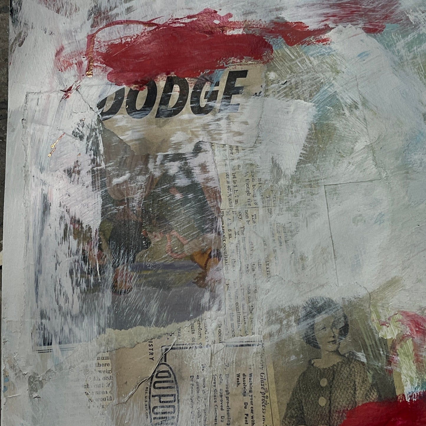 Original Mixed Media Abstract Art Painting 18x24 “Dodge" Signed