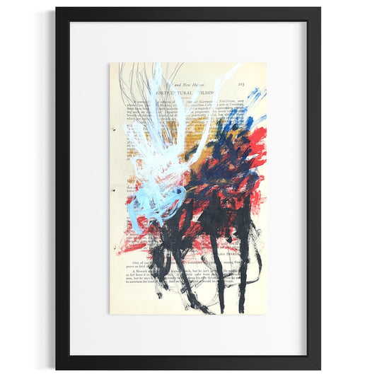 Original Abstract Modern Art Painting on Paper from 1875 Magazine #2 Signed