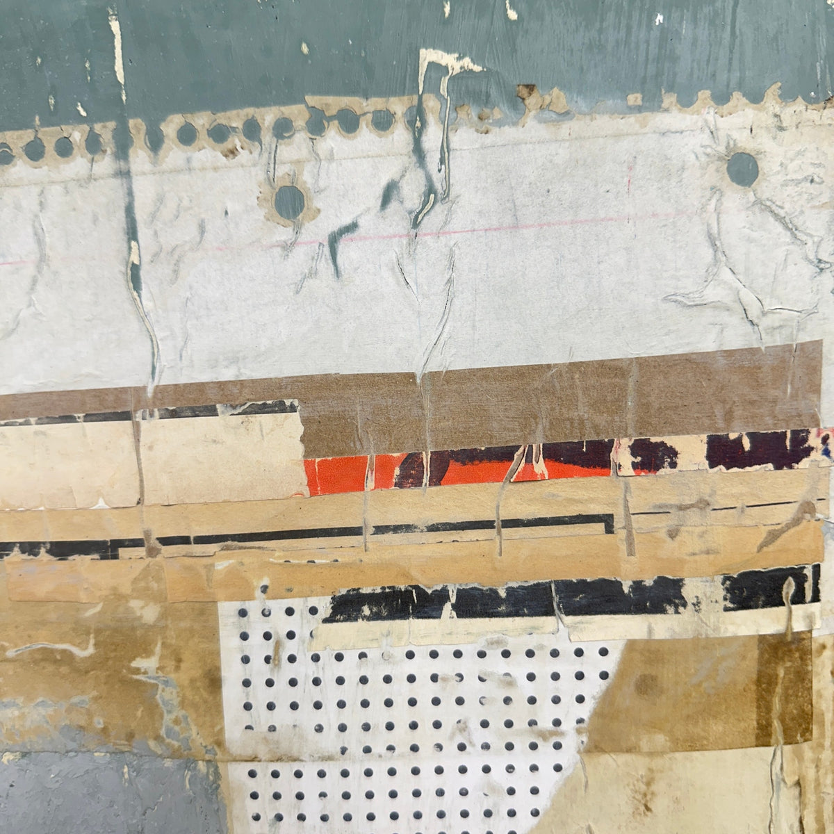 Original Mixed Media Modern Art Collage Painting 18x24 "Ingeminate" Signed