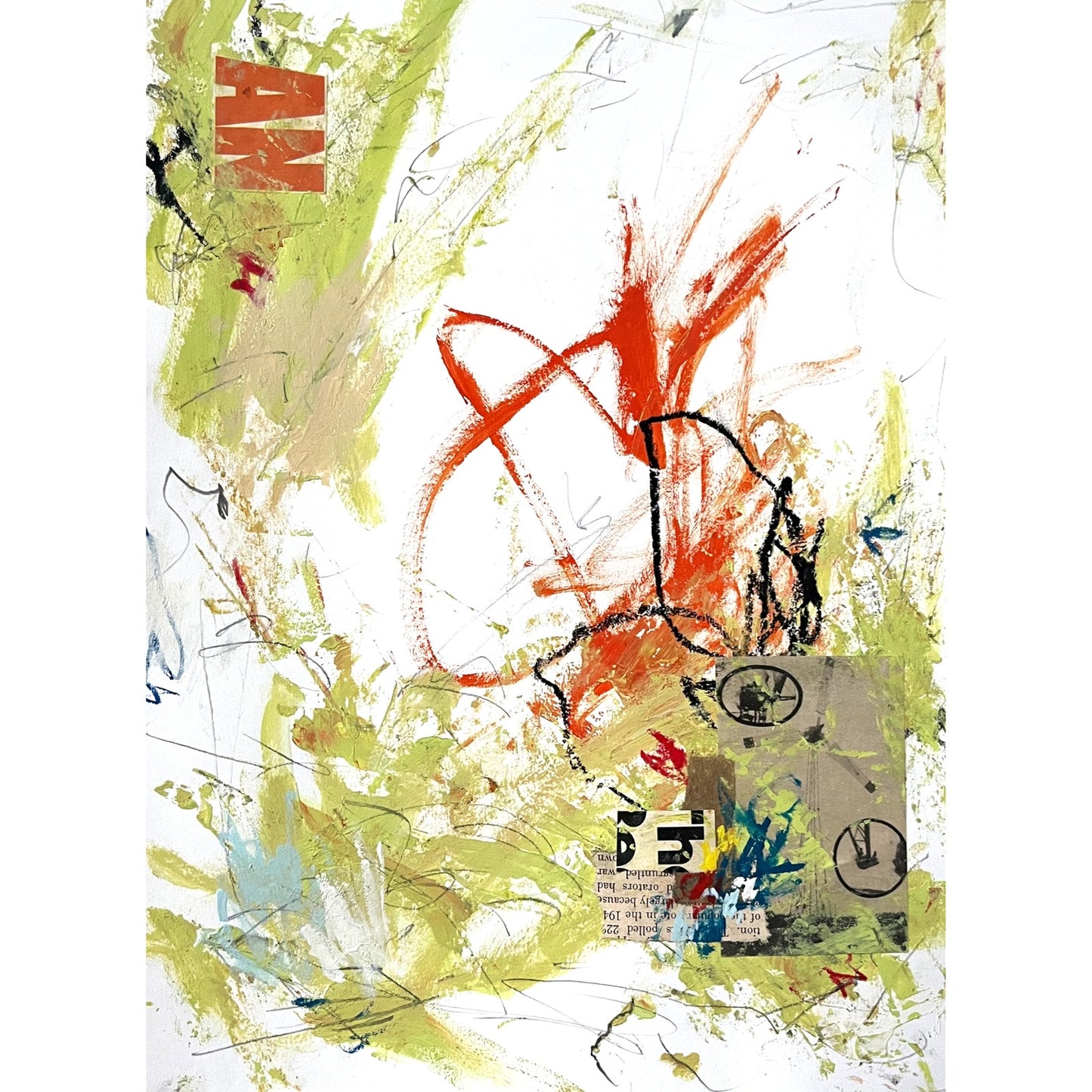 Original Abstract Modern Art Painting on Paper "Pallium" #7 Signed