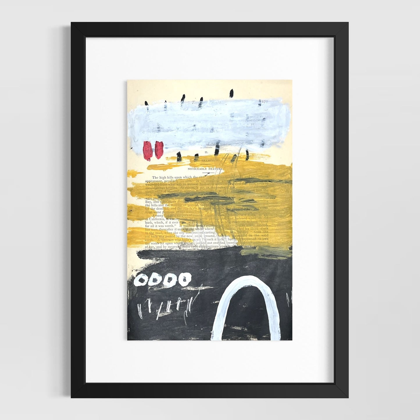 Original Abstract Modern Art Painting on Paper from 1875 Magazine #12 Signed