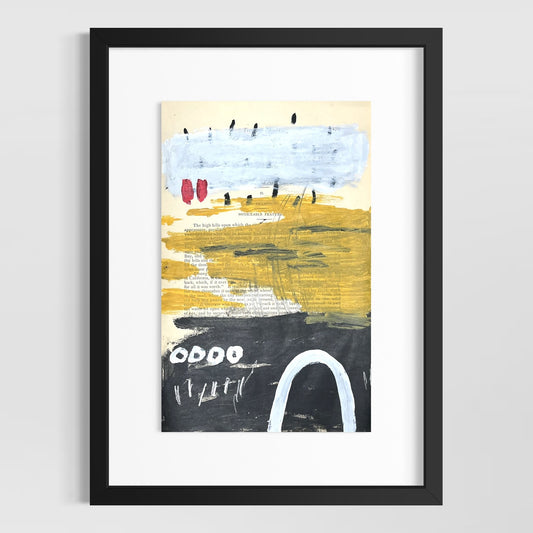 Original Abstract Modern Art Painting on Paper from 1875 Magazine #12 Signed