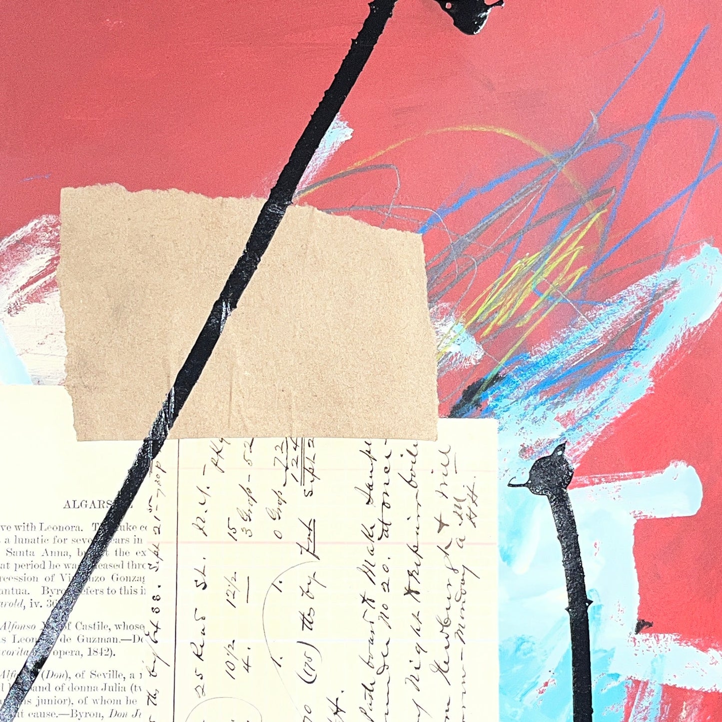 Original Mixed Media Abstract Modern Art Painting 18x24 "Trema" Signed