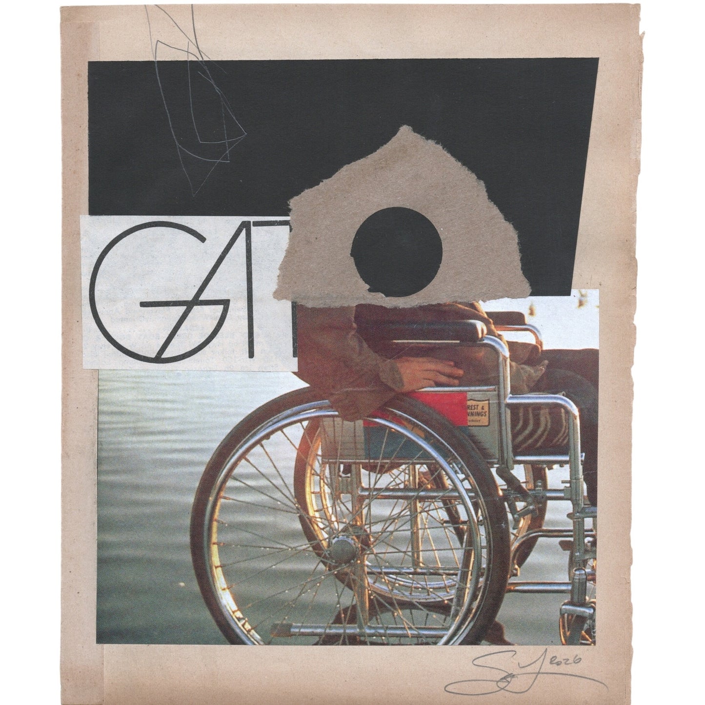 Original Mixed Media Modern Art Collage "Irredivivous" 6.25x7.75" Signed
