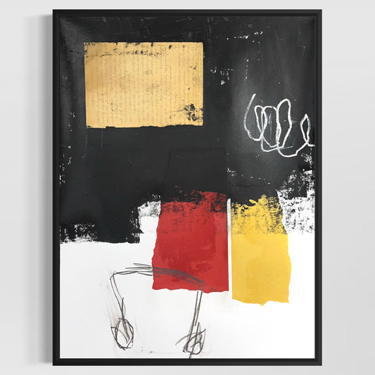 Original Mixed Media Abstract Modern Art Painting 18x24 "Vorticity" Signed