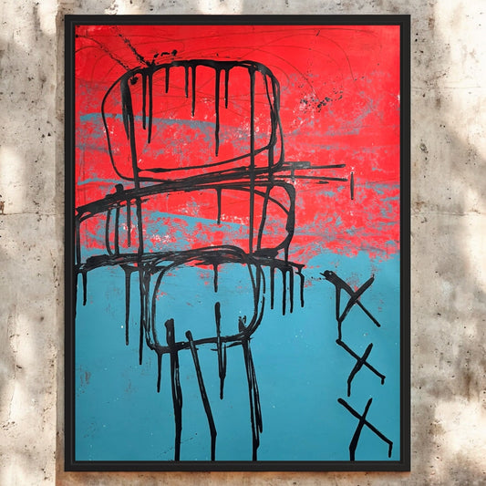 Original Mixed Media Abstract Modern Art Painting 18x24 "Polyonym" Signed