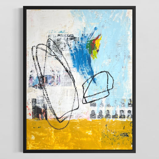 Original Mixed Media Abstract Modern Art Painting 18x24 "Hygeiolatry" Signed