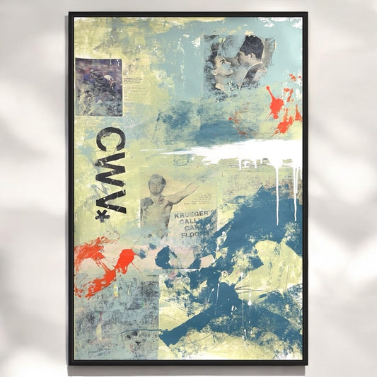 Original Mixed Media Abstract Modern Art Painting 24x36 "CWV" Signed