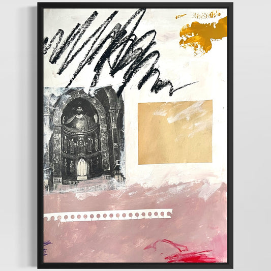 Original Abstract Modern Art Painting on Paper "Casquet" #37 Signed